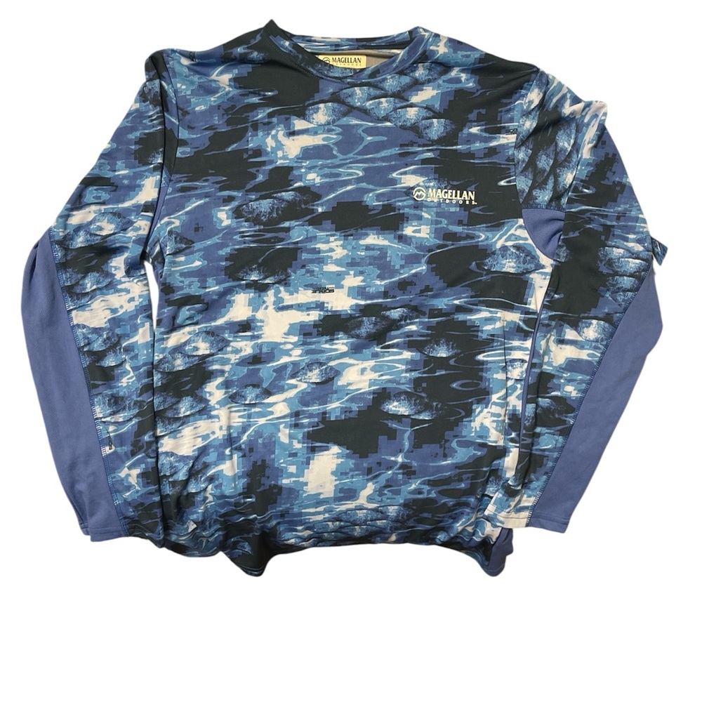 Magellan Outdoors Blue Camo Long Sleeve Shirt